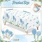 Baby Shower Party Tablecloths - 3Pcs Watercolor Blue Birthday Party Table Cover Decorations, Oh Boy Themed Rectangular Plastic Disposable Table Cloth for Baby Boys Birthday Gender Reveal Supplies